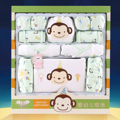 Coffret cadeau pour nouveau-né - Vêtements + Chaussures accessoires Petit singe thème Ref 1956594