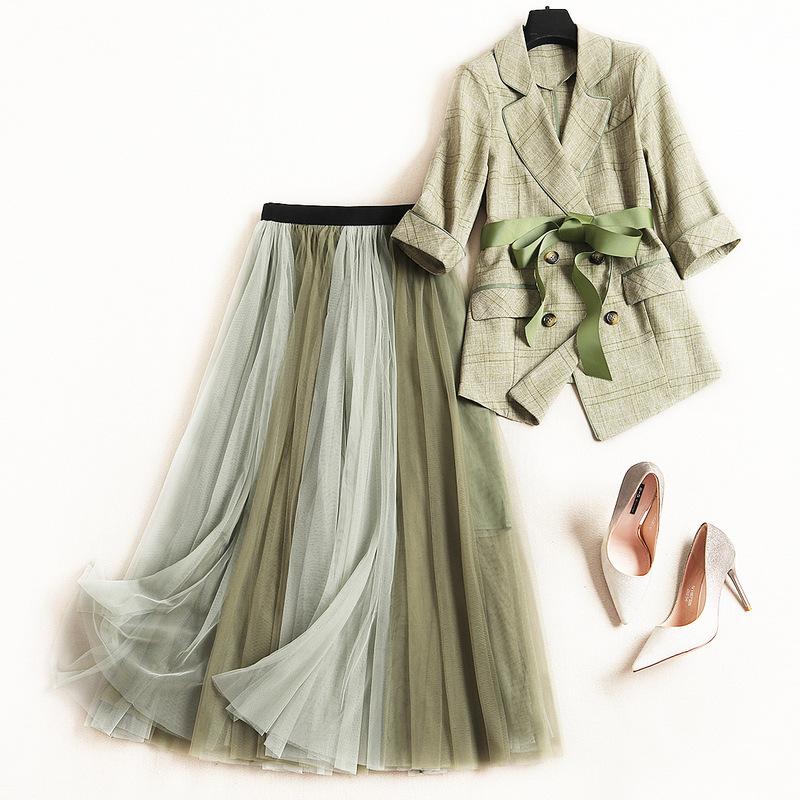 Costume femme SPLIT en Tissu à carreaux - Ref 3334505