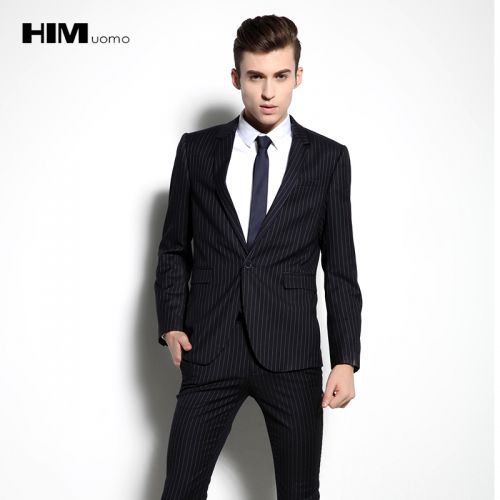 Costume homme HIM UOMO Polyéthylène téréphtalate PET , coton, de fibre élastique polyuréthane spandex pour automne - Ref 1549912