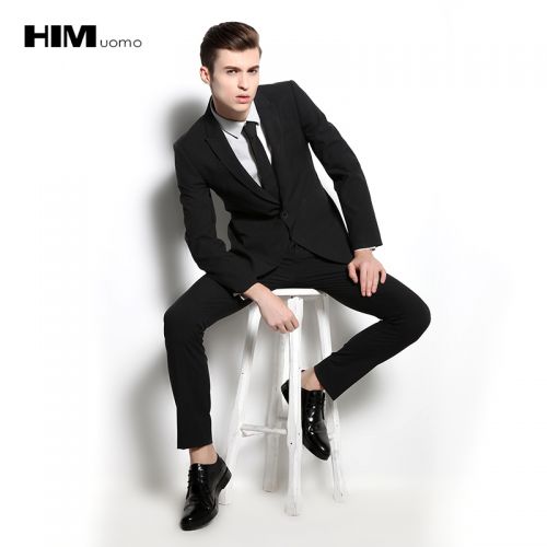 Costume homme HIM UOMO Polyéthylène téréphtalate PET , coton, de fibre élastique polyuréthane spandex pour automne - Ref 1549914