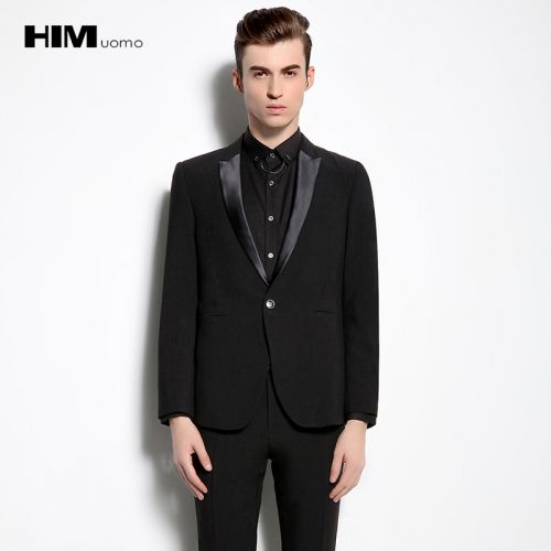 Costume homme HIM UOMO Polyéthylène téréphtalate PET , coton, de fibre élastique polyuréthane spandex pour automne - Ref 1549930