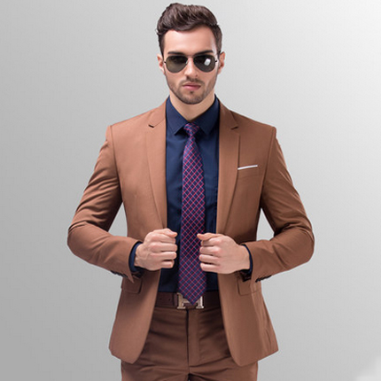 Costume homme POSHAWN Nouvelle fibre de polyester fibres viscose rayonne pour Quatre saisons - Ref 1550481