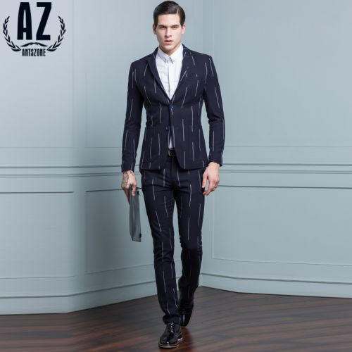 Costume homme ANTSZONE fibre de polyester fibres viscose rayonne polyuréthane élastique spandex pour printemps - Ref 1551028