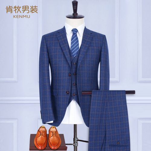 Costume homme Fibre de polyester fibres viscose rayonne pour automne - Ref 1551650