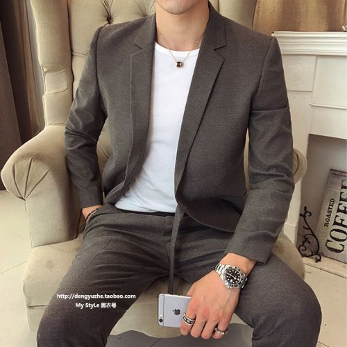 Costume homme en coton pour automne - Ref 1556279