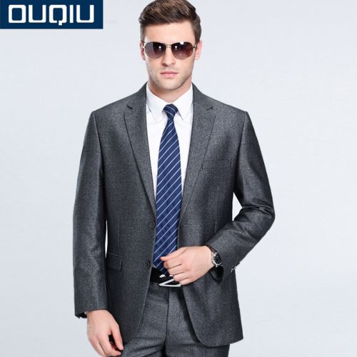 Costume homme fibre de polyester laine fibres viscose rayonne pour automne - Ref 1558357