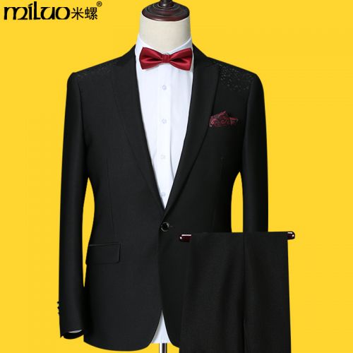 Costume homme Polyester fibre élastique de polyuréthane spandex pour printemps - Ref 1564430