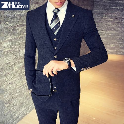 Costume homme de fibres viscose polyester, rayonne pour automne - Ref 1570606