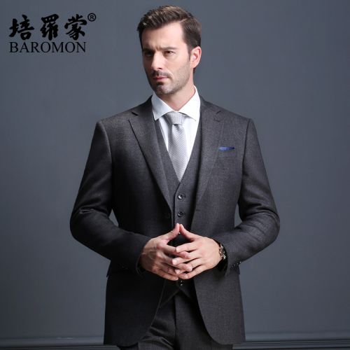 Costume homme BAROMON de fibres viscose polyester, rayonne polyuréthane élastique fibreux spandex pour automne - Ref 1570814