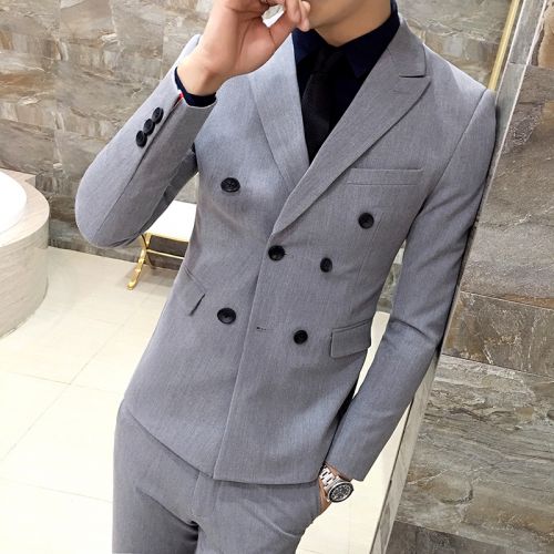 Costume homme fibre de polyester fibres viscose rayonne polyuréthane élastique spandex pour automne - Ref 1578953