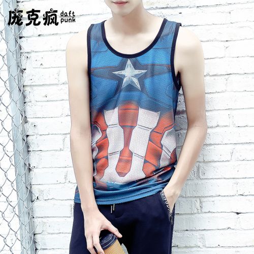 Débardeur homme maillot de corps DAFT PUNK en polyester pour été - Ref 1581780