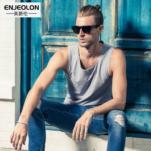 Débardeur homme maillot de corps ENJEOLON Coton fibre élastique polyuréthane spandex pour été - Ref 1581836