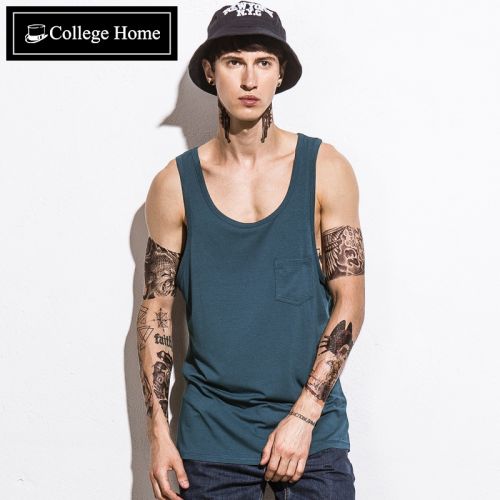 Débardeur homme maillot de corps COLLEGE HOME coton pour été - Ref 1581892
