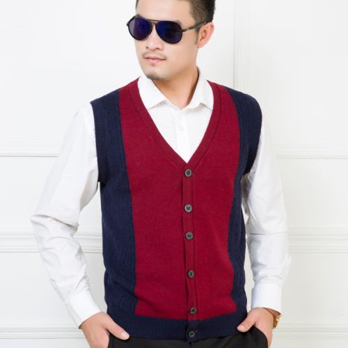 Débardeur homme Woolen gilet en laine pour hiver - Ref 1582021