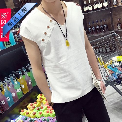 Débardeur homme maillot de corps Coton, lin pour été - Ref 1582102