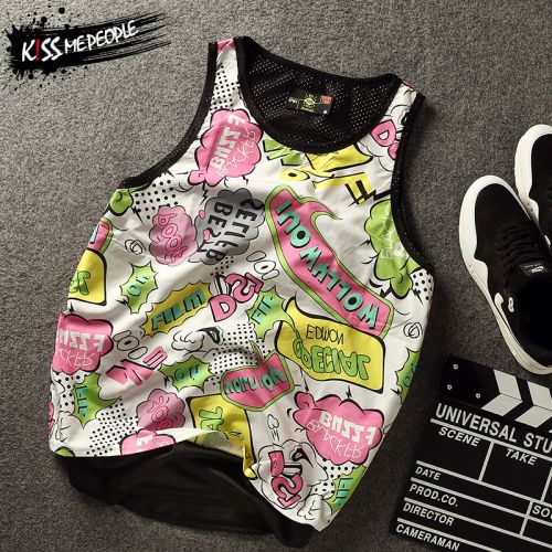 Débardeur homme maillot de corps KISS-ME-PEOPLE en polyester pour été - Ref 1582132