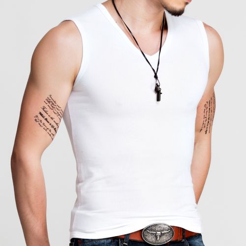 Débardeur homme maillot de corps MRBOBO Coton fibre élastique polyuréthane spandex pour été - Ref 1582236