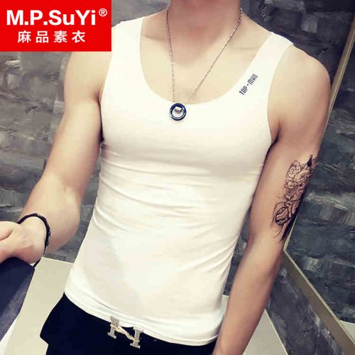 Débardeur homme maillot de corps Coton fibre élastique polyuréthane spandex pour été - Ref 1582237