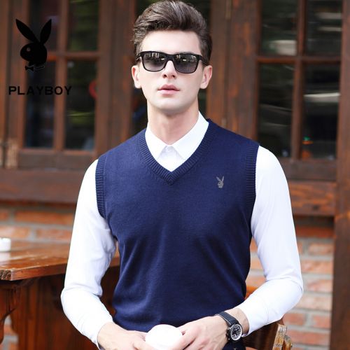 Débardeur homme Woolen gilet PLAYBOY en laine pour automne - Ref 1582279
