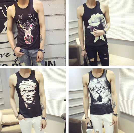 Débardeur homme maillot de corps en coton ammoniac pour été - Ref 1582291