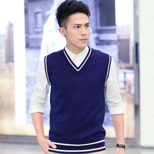 Débardeur homme Woolen gilet en coton pour automne - Ref 1582323