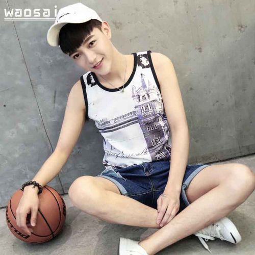 Débardeur homme maillot de corps WAOSAI en Jinmian pour été - Ref 1582884