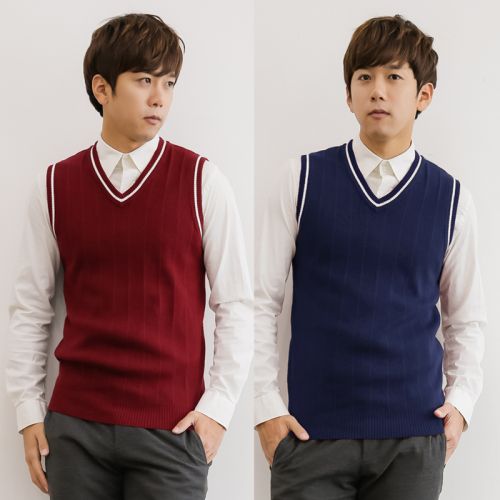 Débardeur homme Woolen gilet en coton pour automne - Ref 1582909