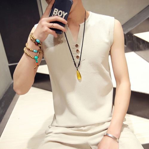 Débardeur homme maillot de corps Coton, fibres polyester pour été - Ref 1583000