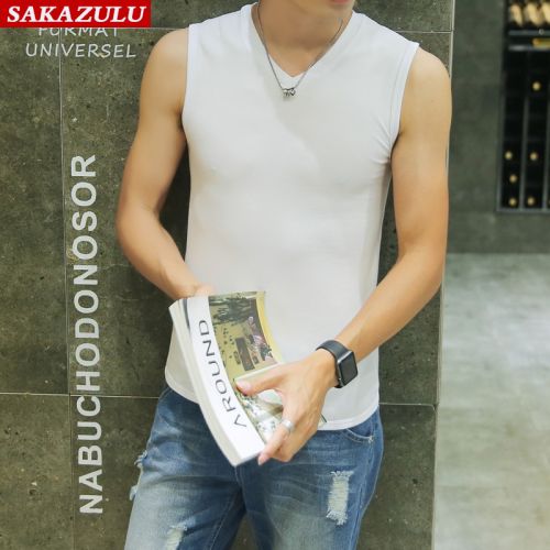 Débardeur homme maillot de corps SAKA ZULU Coton fibre élastique polyuréthane spandex pour été - Ref 1583004