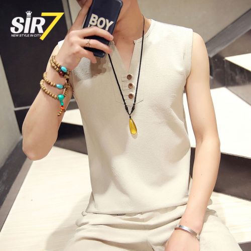 Débardeur homme maillot de corps SIR7 draps en coton pour été - Ref 1583074