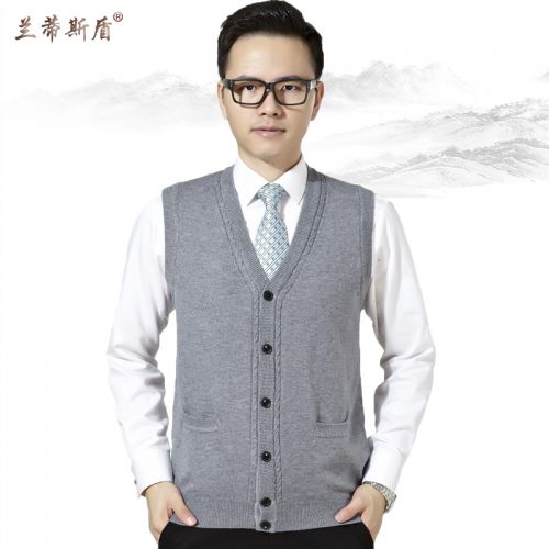 Débardeur homme Woolen gilet LANDISTON en laine pour automne - Ref 1583088
