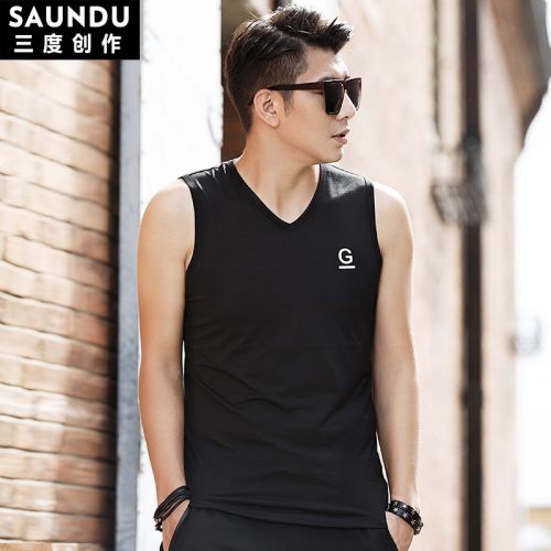 Débardeur homme maillot de corps SAUNDU en modal pour été - Ref 1583175