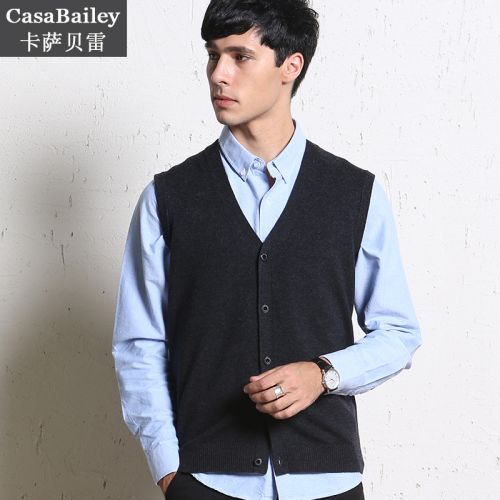 Débardeur homme Woolen gilet CASABAILEY en laine pour automne - Ref 1583252