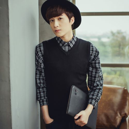 Débardeur homme Woolen gilet en coton pour automne - Ref 1583353