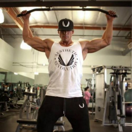 Débardeur homme maillot de corps GYM COLLEGE en coton pour été - Ref 1583375