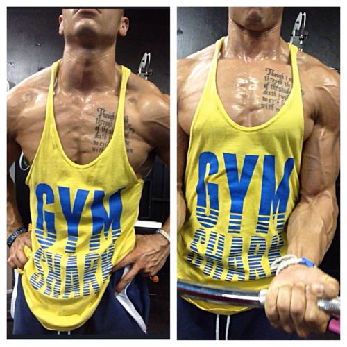 Débardeur homme maillot de corps GYM COLLEGE en coton pour été - Ref 1583462