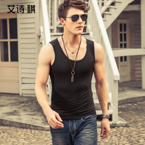 Débardeur homme maillot de corps Coton fibre élastique polyuréthane spandex pour été - Ref 1583609