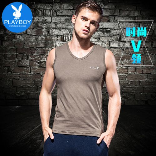 Débardeur homme maillot de corps PLAYBOY en coton pour été - Ref 1583613