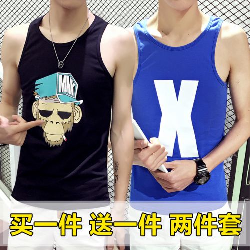 Débardeur homme maillot de corps Coton polyester polyuréthane élastique fibre spandex pour été - Ref 1583649