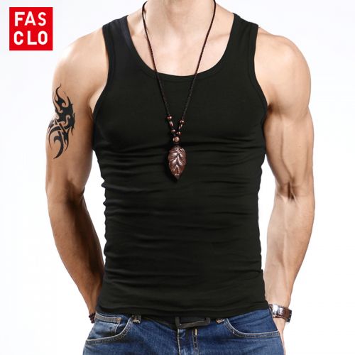 Débardeur homme maillot de corps FASCLO Coton fibre élastique polyuréthane spandex pour été - Ref 1583690