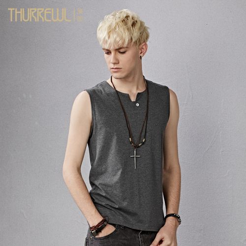 Débardeur homme maillot de corps THURREWL Coton fibre élastique polyuréthane spandex pour été - Ref 1583698