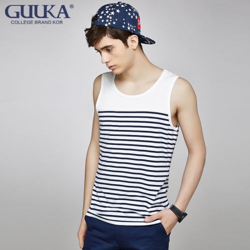 Débardeur homme maillot de corps GUUKA en coton ammoniac pour été - Ref 1583890