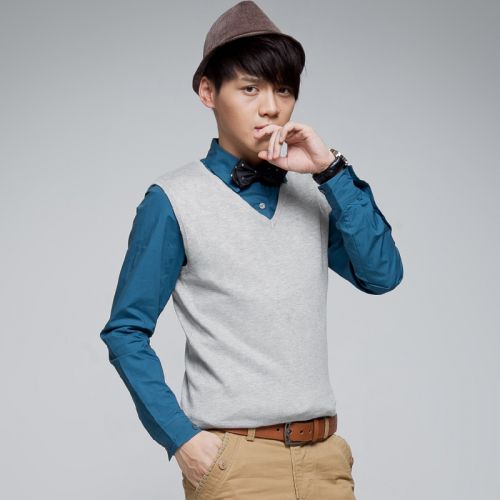Débardeur homme Woolen gilet GUUKA en coton pour automne - Ref 1583949