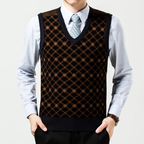 Débardeur homme Woolen gilet en laine pour automne - Ref 1583996
