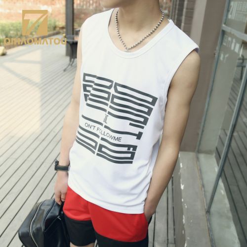 Débardeur homme maillot de corps QIHAOMATOU Coton fibre élastique polyuréthane spandex pour été - Ref 1584002