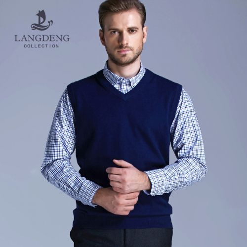 Débardeur homme Woolen gilet en laine pour automne - Ref 1584031