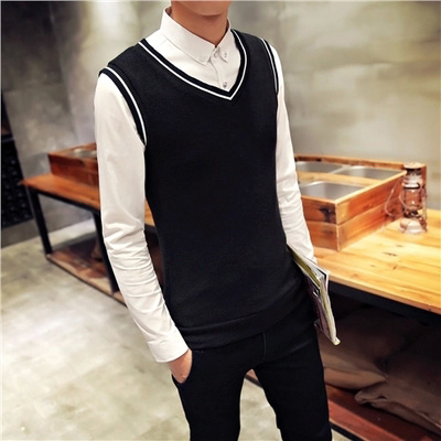 Débardeur homme Woolen gilet en laine pour automne - Ref 1584062