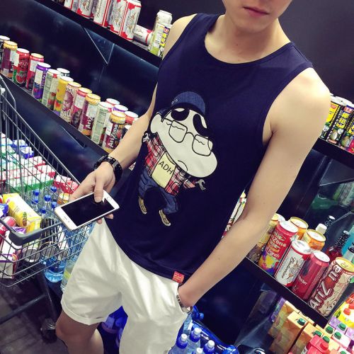 Débardeur homme maillot de corps Coton fibre élastique polyuréthane spandex pour été - Ref 1584332