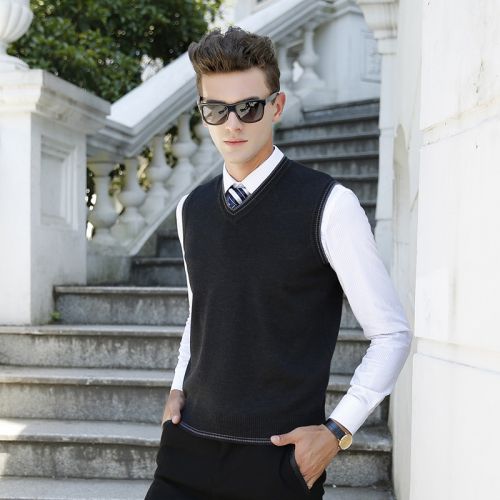 Débardeur homme Woolen gilet DEVINMARTIN en laine pour automne - Ref 1584336