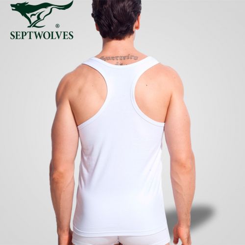 Débardeur homme maillot de corps SEPTWOLVES Coton fibre élastique polyuréthane spandex pour été - Ref 1584512